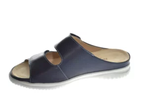 Hartjes Hartjes Dames Slippers Slides Leer Klittenbandsluiting Blauw