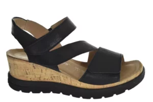 Hartjes Hartjes Dames Sandalen Breedtemaat H Klittenbandsluiting Sleehak Zwart