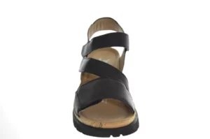 Hartjes Hartjes Dames Sandalen Breedtemaat H Klittenbandsluiting Sleehak Zwart