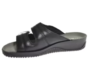 Rohde Rohde - 1940 90 Leren Dames Slippers Slides Voorgevormd Voetbed Zwart