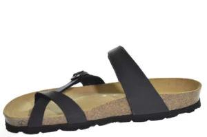 Rohde Rohde - 5594 90 Leren Dames Slippers Teenslippers Voorgevormd Voetbed Zwart