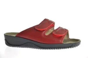 Rohde Rohde - 1940 43 Rode Dames Slippers Met Klittenband Sluiting