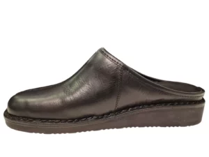 Amako Amako 550 Zwarte Leren Heren Muilen Slippers