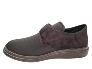 Fischer Fischer 13948 222 Dames en Heren Zwarte Klittenband Pantoffel Met Stretch Diabetisch