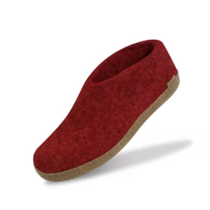 Glerups Glerups Lage Wollen Sloffen Leren Zool Rood