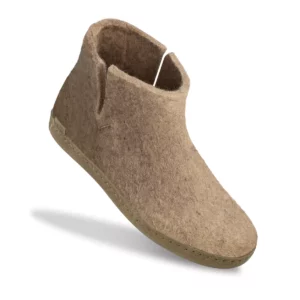 Glerups Glerups Hoge Wollen Sloffen Leren Zool Sand