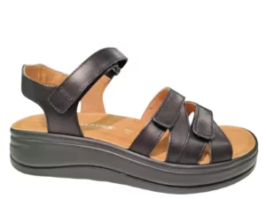 Hartjes Hartjes Zwarte Leren Dames Sandalen