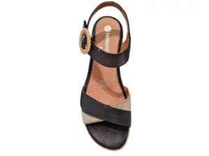 Remonte Remonte Zwarte Leren Dames Sandalen
