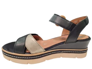 Remonte Remonte Zwarte Leren Dames Sandalen