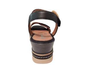 Remonte Remonte Zwarte Leren Dames Sandalen