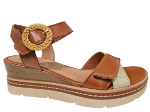 Remonte Remonte Bruine Leren Dames Sandalen