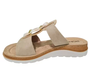 Rohde Rohde Beige Leren Dames Slippers