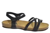 Longo Longo Zwarte Leren Dames Sandalen
