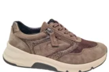 ANWR Longo Leren Dames Sneakers Khaki Taupe