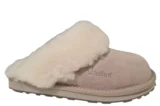 Fellhof Fellhof Primo 3226 Grijze Suede Dames Pantoffels Open Hiel Merinowol