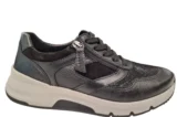 Longo Longo Zwarte Leren Dames Sneakers