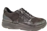 Waldlaufer Waldlaufer Zwarte Leren Dames Sneakers