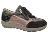Waldlaufer Waldlaufer Brede Zwarte Leren Dames Sneakers