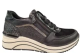 Remonte Remonte Zwarte Leren Dames Sneakers