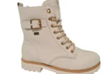 Remonte Remonte Witte Leren Dames Veterboots