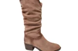 Aqa Aqa Beige Suede Dames Laarzen