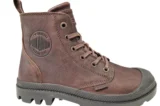 Palladium Palladium Pampa Bruine Leren Veterboots Dames