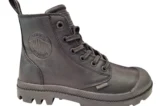 Palladium Palladium Pampa Zwarte Leren Dames Veterboots