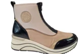 Remonte Remonte Beige Dames Enkellaarzen met Stretch