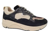Bridge Bridge Zwarte Met Goud Leren Dames Sneakers