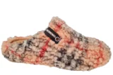 Verbenas Verbenas York Plaid Borrego Beige Multi Open Dames Pantoffels