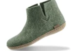 Glerups Glerups Hoge Wollen Sloffen Leren Zool Mos Groen