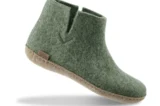 Glerups Glerups Hoge Wollen Sloffen Leren Zool Mos Groen