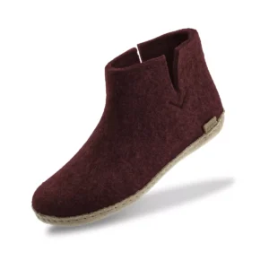 Glerups Glerups Hoge Wollen Sloffen Leren Zool Bietenrood