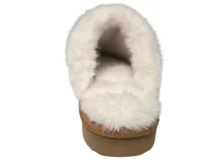 Inkuz Inkuz Dames Cognac Wamte Pantoffels Met Infrarood Verwarming