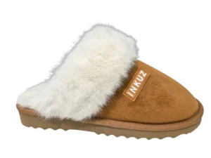 Inkuz Inkuz Dames Cognac Wamte Pantoffels Met Infrarood Verwarming
