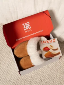 Inkuz Inkuz Heren Cognac Infrarood Verwarmings Pantoffels