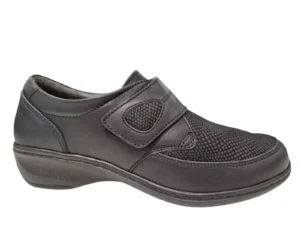 Q Fit Q Fit Berlin Zwarte Leren Klittenand Schoenen Dames