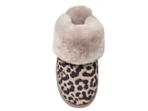 Warmbat Warmbat Panter Taupe Open Dames Pantoffels