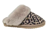 Warmbat Warmbat Panter Taupe Open Dames Pantoffels