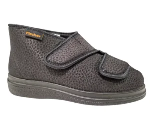 Fischer Fischer 13995 222 Zwarte Stretch Pantoffels - Uniseks - Klittenbandsluiting - Uitneembaar Voetbed